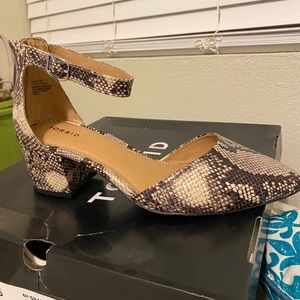 New torrid snake print heels